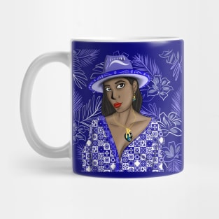 panama girl the muse with talavera pattern in ecopop style Mug